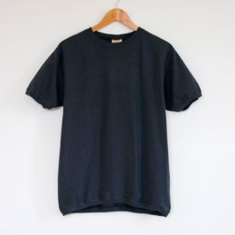 Mクル-ネック ショ-トスリ-ブ Tシャツ OFF BLACK・画像
