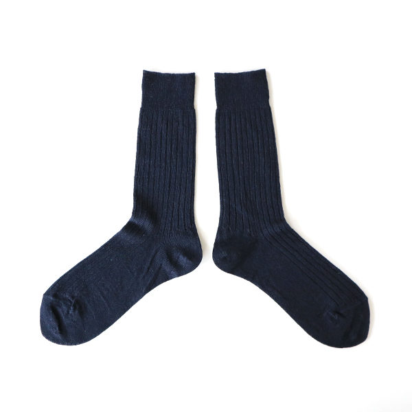 リネンレディ-スソックス ショ-ト ネイビ-・画像
