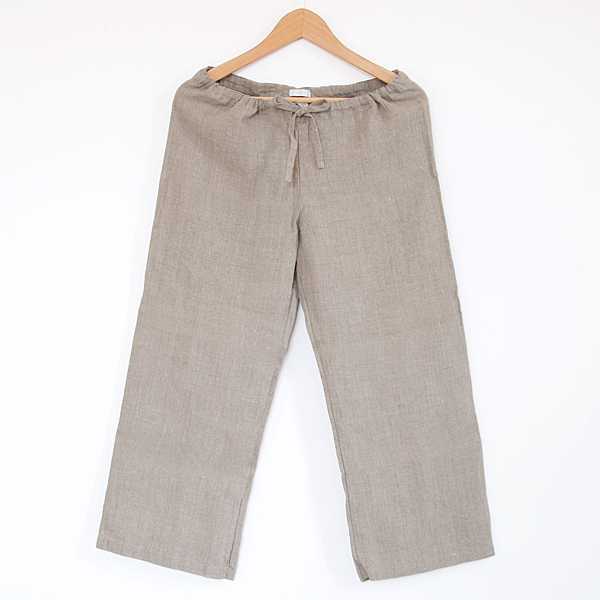 ナチュラル【別注】オワ-ズリネンパンツ 8分丈・画像