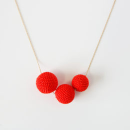 マットレッドBeaded Beads ネックレス・画像