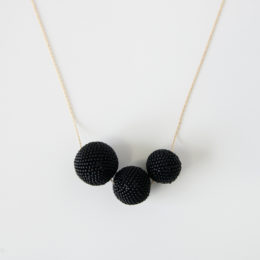マットブラックBeaded Beads ネックレス・画像