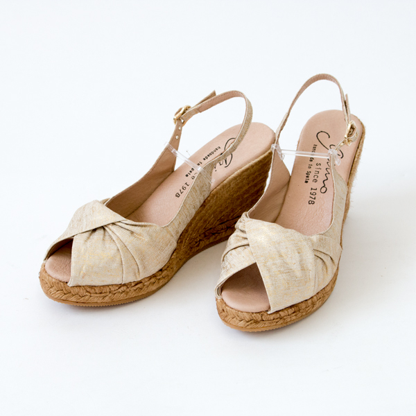 37タ-バンデザインエスパドリ-ユサンダル GD・画像