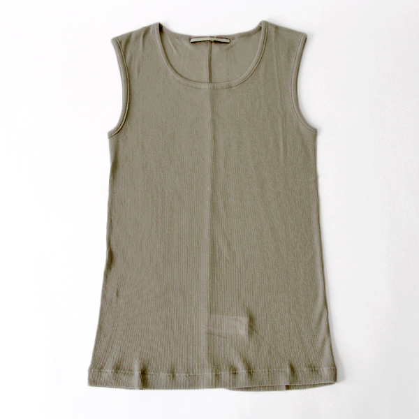khaki size: free リブ タンクトップ・画像