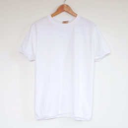 Mクル-ネック ショ-トスリ-ブ Tシャツ WHITE・画像