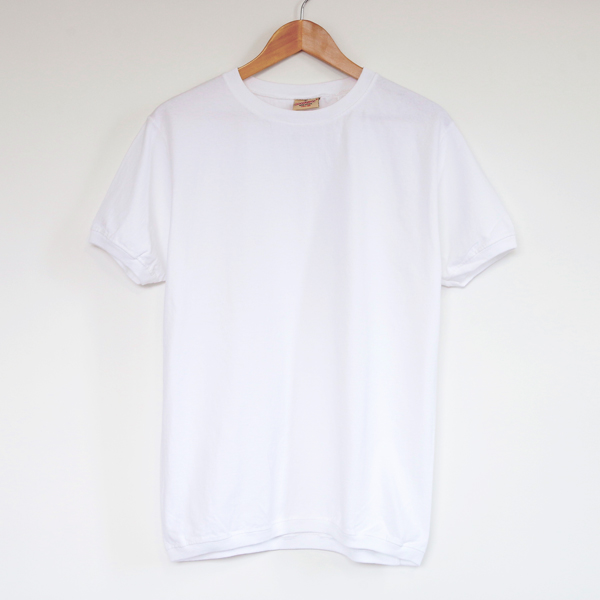 Lクル-ネック ショ-トスリ-ブ Tシャツ WHITE・画像