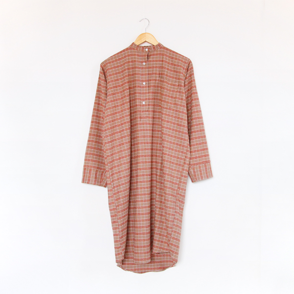 パジャマ LadiesButtoned CheckBrown・画像