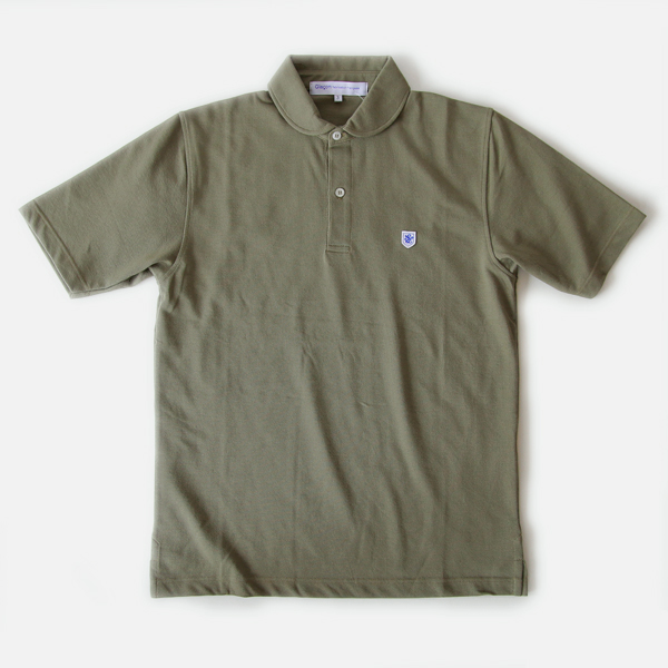mens L 相当ポロシャツ ラウンドカラ- Olive・画像