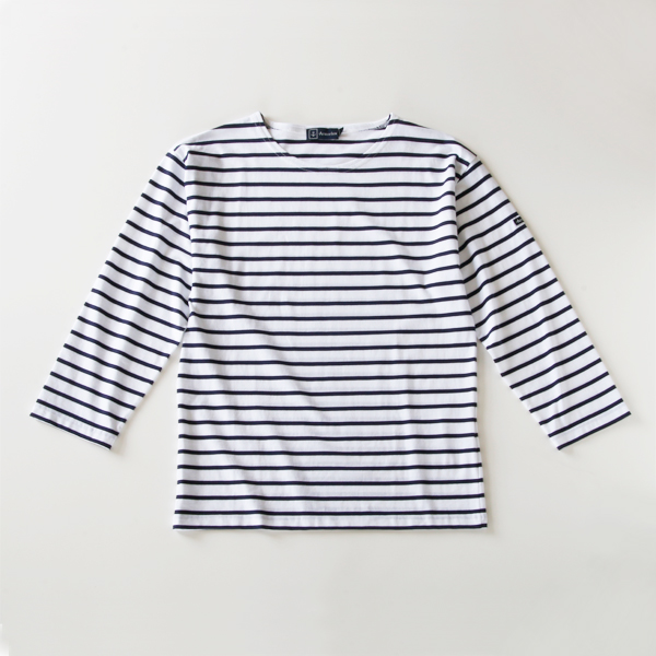 size 4ボ-ダ-カットソ- BEG MIEL white/navy・画像