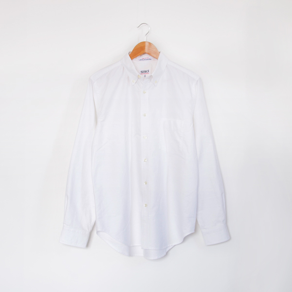 WHITE-16メンズ ロングスリ-ブB.D.シャツOXFORD・画像