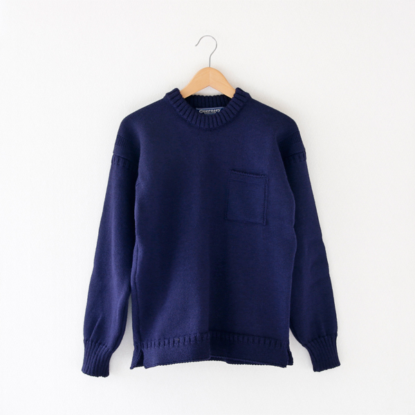 NAVY-MMENS クル-ネックニット ポケット付き・画像