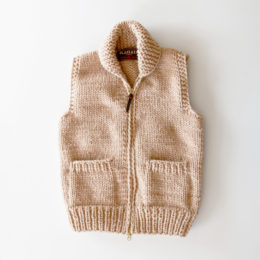 IVORY/34シェットランドウ-ル ジップアップベスト・画像