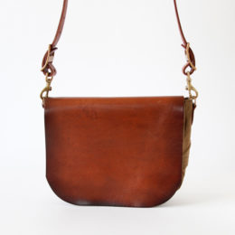 OLIVE DRABCANVAS×LEATHER MAILバッグ SMALL・画像