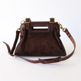 BROWN【別注】SUEDE×LEATHER CITY MAILバッグ SMALL・画像