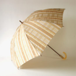 チェックジャカ-ド晴雨兼用パラソル／ベ-ジュ・画像