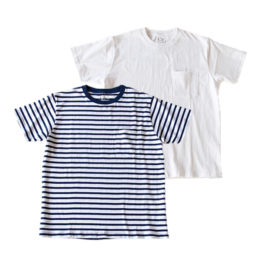 ネイビ- Lクル-ネックポケット付半袖Tシャツ・画像