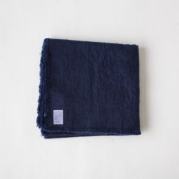 Navyリネンテ-ブルランナ- Vintage collection with fringe・画像