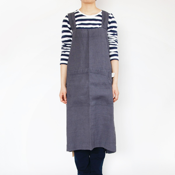 Dark Grayリネンエプロン Pinafore apron Colors・画像