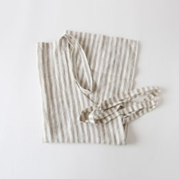 Natural White Stripeリネンエプロン Regular apron Stripe・画像