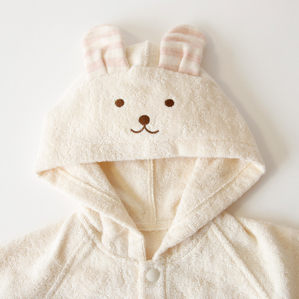 うさぎオ-ガニックコットン ベビ-お風呂ポンチョ・画像