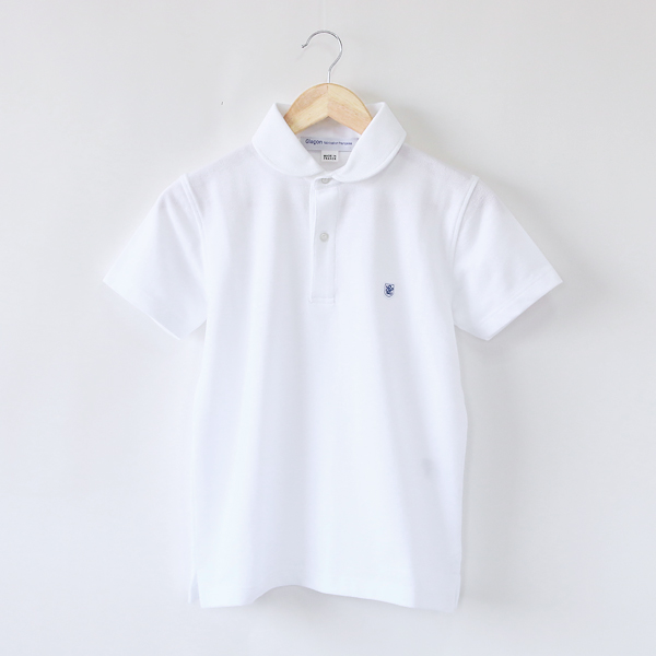 4 Men M相当ポロシャツ ラウンドカラ- Blanc・画像