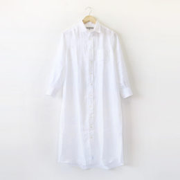 Whiteリネンロングワンピ-ス・画像