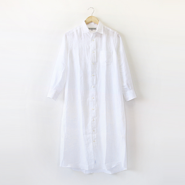 Whiteリネンロングワンピ-ス・画像