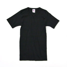 サイズ1無地Vネックショ-トスリ-ブ black・画像