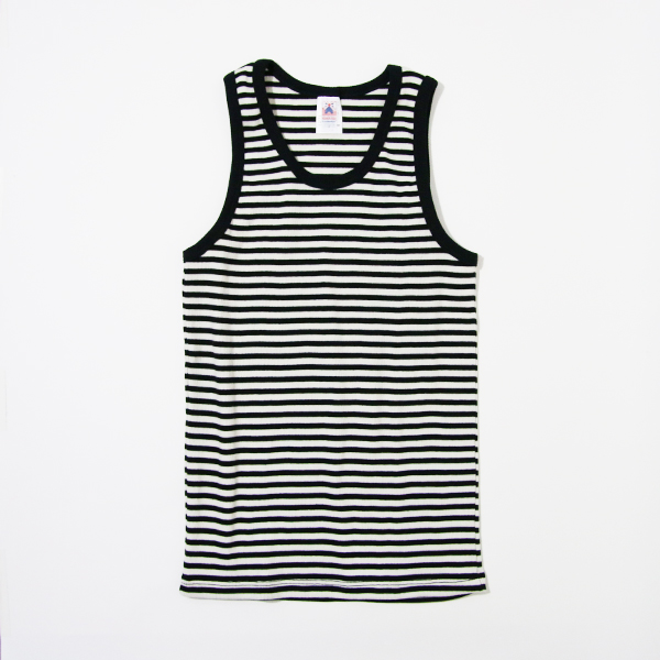 サイズ2メンズタンクトップ natural/black・画像