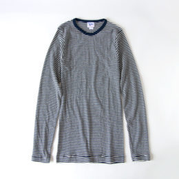 LMiller メンズクル-ネックロングスリ-ブ NAT/NVY・画像