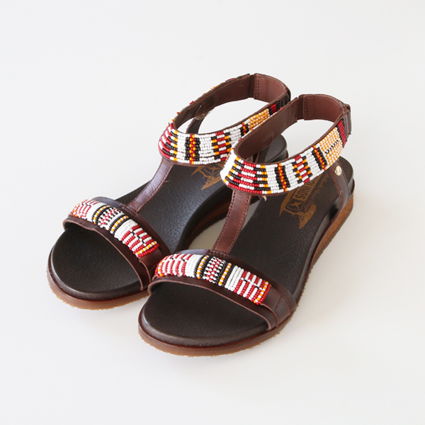 37ビ-ズサンダル 0897 OLMO/RED・画像