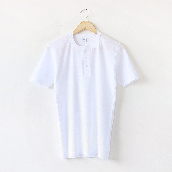 Bianco-Mメンズ ワッフルヘンリ-ネックTee・画像