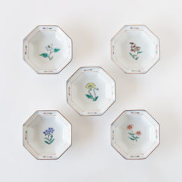 八角花紋小皿 5枚セット・画像