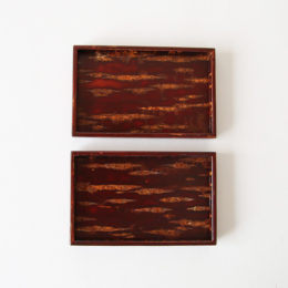 無地皮素箱 皿 2客組・画像